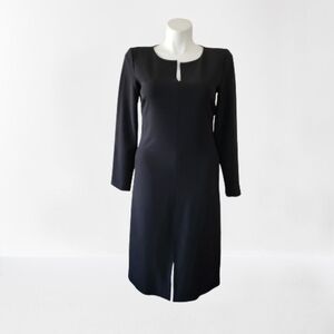 Donna Karan Black Long Sleeve Sheath Dress